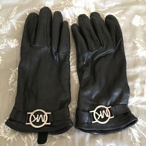 Michael Kors Black Leather Gloves